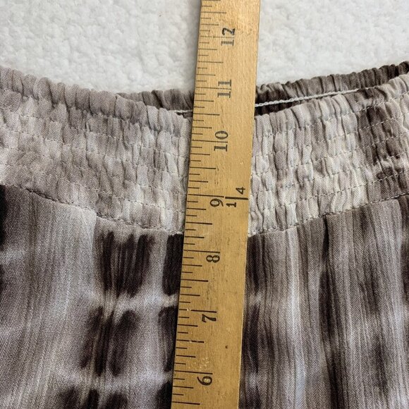 Umgee Women's Tie Dye Gauze Lace Flare Bell Bottom Boho Pants Size S Brown - Picture 5 of 9